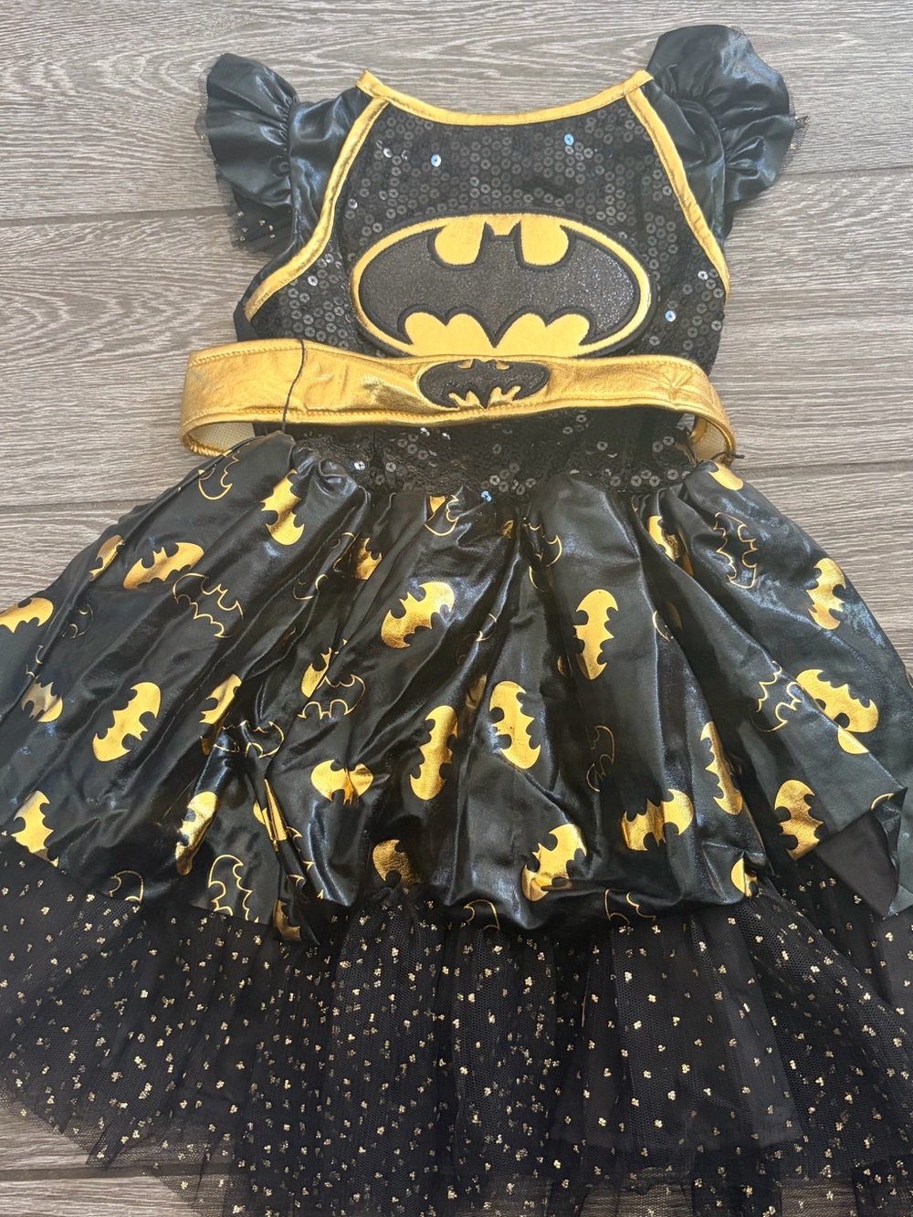 Batman Black & Gold Sequin Tutu Dress